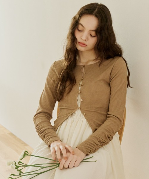 OLUN(オルン)の「sheer cardigan/シアーカーディガン(カーディガン/ボレロ・レディース・アイボリー/ベージュ・FREE)」の18枚目の写真
