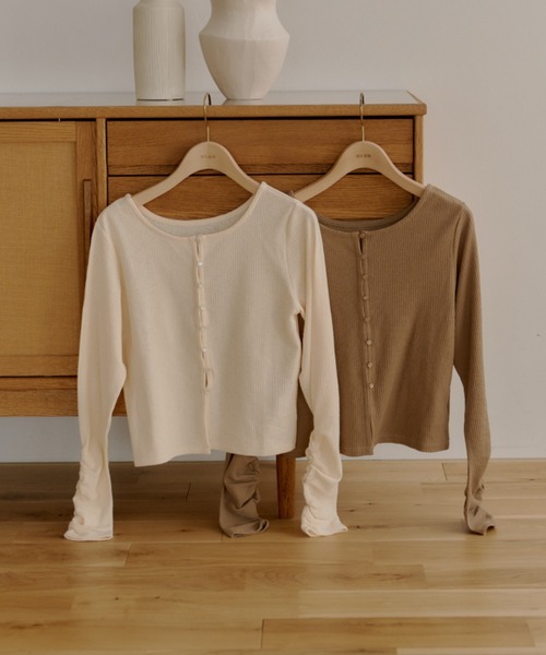 OLUN(オルン)の「sheer cardigan/シアーカーディガン(カーディガン/ボレロ・レディース・アイボリー/ベージュ・FREE)」の15枚目の写真