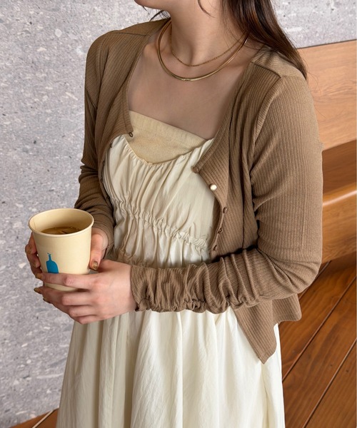 OLUN(オルン)の「sheer cardigan/シアーカーディガン(カーディガン/ボレロ・レディース・アイボリー/ベージュ・FREE)」の22枚目の写真