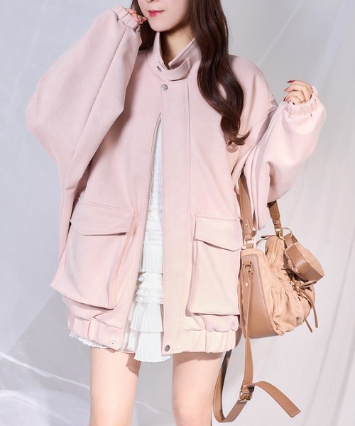 one after another NICE CLAUP(ワンアフターアナザーナイスクラップ)の「オーバーサイズフェイクレザージャケット(ブルゾン・レディース・アイボリー/ブラウン/ピンク・FREE)」の21枚目の写真