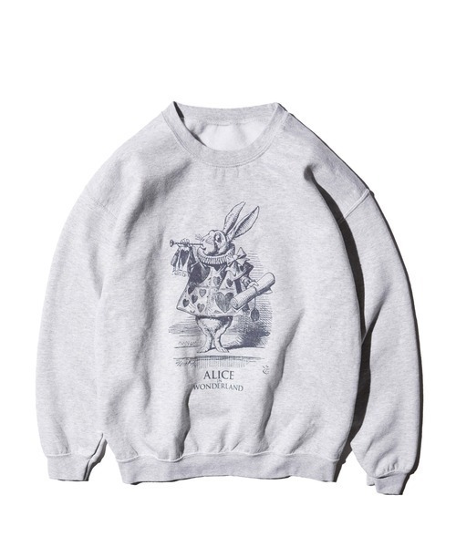 THRIFTY LOOK(スリフティールック)の「THRIFTY LOOK スリフティルック/ "WHITE RABBIT"CREW アリスインワンダーランド(スウェット・メンズ・グリーン/アッシュグレー/ブラック・LARGE/X-LARGE/MEDIUM)」の15枚目の写真