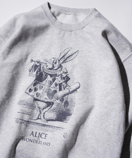 THRIFTY LOOK(スリフティールック)の「THRIFTY LOOK スリフティルック/ "WHITE RABBIT"CREW アリスインワンダーランド(スウェット・メンズ・グリーン/アッシュグレー/ブラック・LARGE/X-LARGE/MEDIUM)」の17枚目の写真