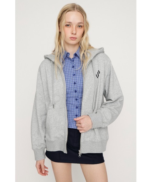 SLY（スライ）の「S. HOODIE ZIP PK エス フーディ ジップパーカー 春服（パーカー・レディース・ライトブラック/杢グレー/カーキ/ピンク・FREE）」の2枚目の写真