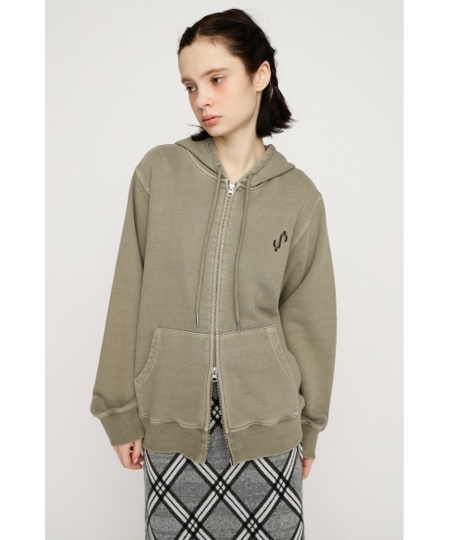 SLY（スライ）の「S. HOODIE ZIP PK エス フーディ ジップパーカー 春服（パーカー・レディース・ライトブラック/杢グレー/カーキ/ピンク・FREE）」の3枚目の写真