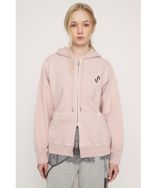 SLY（スライ）の「S. HOODIE ZIP PK エス フーディ ジップパーカー 春服（パーカー・レディース・ライトブラック/杢グレー/カーキ/ピンク・FREE）」の4枚目の写真