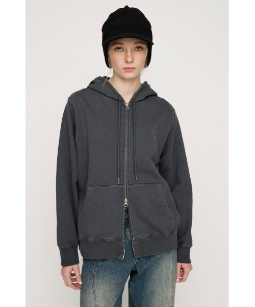 SLY（スライ）の「S. HOODIE ZIP PK エス フーディ ジップパーカー 春服（パーカー・レディース・ライトブラック/杢グレー/カーキ/ピンク・FREE）」の6枚目の写真