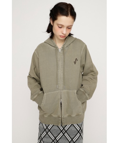 SLY（スライ）の「S. HOODIE ZIP PK エス フーディ ジップパーカー 春服（パーカー・レディース・ライトブラック/杢グレー/カーキ/ピンク・FREE）」の12枚目の写真
