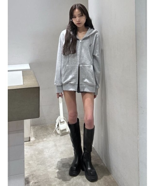 SLY(スライ)の「S. HOODIE ZIP PK エス フーディ ジップパーカー 春服(パーカー・レディース・ライトブラック/杢グレー/カーキ/ピンク・FREE)」の22枚目の写真