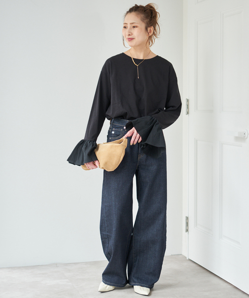フリルスリーブクルーネックTEE フリルスリーブクルーネックTEE（Tシャツ/カットソー）｜Spick & Span
