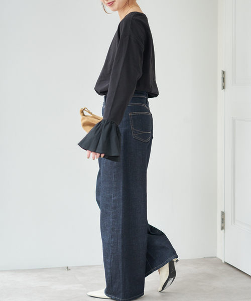 フリルスリーブクルーネックTEE（Tシャツ/カットソー）｜Spick & Span