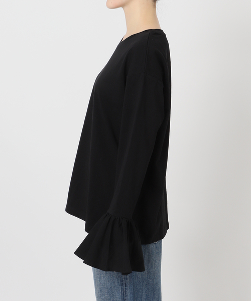 Spick & Span(スピックアンドスパン)の「フリルスリーブクルーネックTEE(Tシャツ/カットソー・レディース・ブラック/ホワイト・FREE)」の17枚目の写真