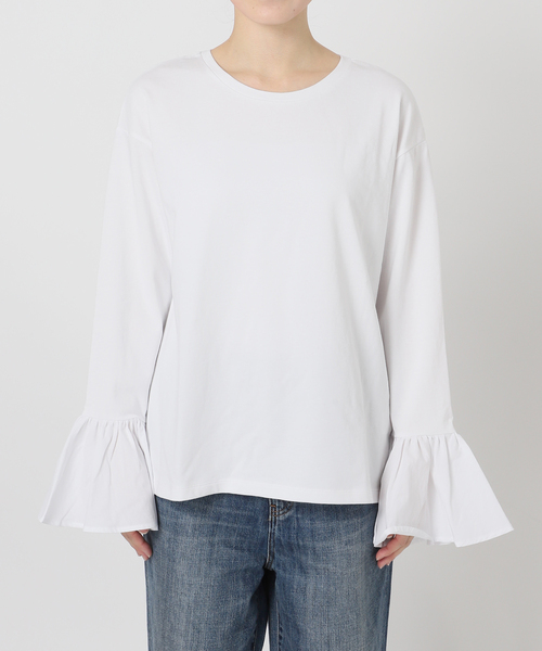 フリルスリーブクルーネックTEE フリルスリーブクルーネックTEE（Tシャツ/カットソー）｜Spick & Span