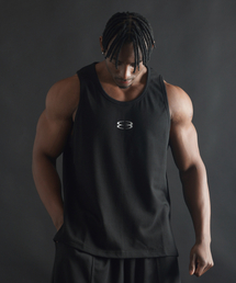 PHERMENON（フェルメノン）の「スタンダードロゴ切替ノースリーブ - ブラック（Tシャツ/カットソー）」