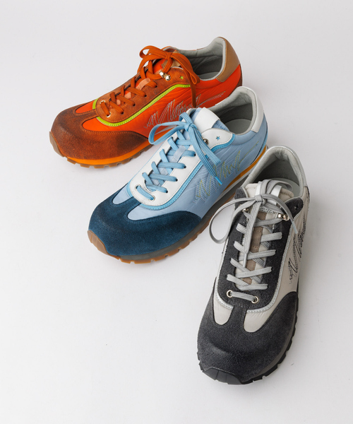 alfredoBANNISTER(アルフレッドバニスター)の「【26S/S】ヴィンテージ コンビネーション スニーカー(スニーカー・メンズ・オレンジ/ブルー/グレー・43/42/41/39/40/44/45)」の4枚目の写真