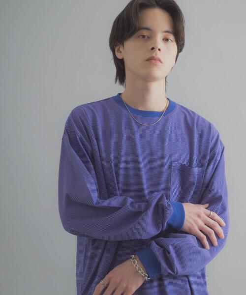 SENSE OF PLACE by URBAN RESEARCH（センスオブプレイスバイアーバンリサーチ）の「ピンボーダーロングスリーブTシャツ（Tシャツ/カットソー・メンズ・グレー/ブルー/ネイビー・MEDIUM/LARGE）」の13枚目の写真