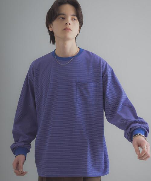 SENSE OF PLACE by URBAN RESEARCH（センスオブプレイスバイアーバンリサーチ）の「ピンボーダーロングスリーブTシャツ（Tシャツ/カットソー・メンズ・グレー/ブルー/ネイビー・MEDIUM/LARGE）」の15枚目の写真