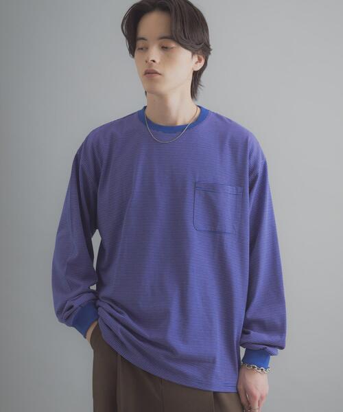 SENSE OF PLACE by URBAN RESEARCH（センスオブプレイスバイアーバンリサーチ）の「ピンボーダーロングスリーブTシャツ（Tシャツ/カットソー・メンズ・グレー/ブルー/ネイビー・MEDIUM/LARGE）」の17枚目の写真