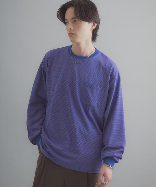 SENSE OF PLACE by URBAN RESEARCH（センスオブプレイスバイアーバンリサーチ）の「ピンボーダーロングスリーブTシャツ（Tシャツ/カットソー・メンズ・グレー/ブルー/ネイビー・MEDIUM/LARGE）」の18枚目の写真