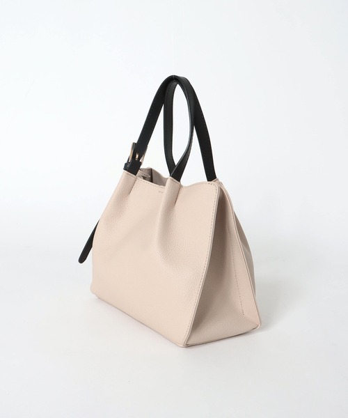 Three Four Time（ｽﾘｰﾌｫｰﾀｲﾑ）の「フェイクレザーショルダーバッグ付きスクエアトート（ショルダーバッグ・レディース・ブラック/アイボリー・FREE）」の19枚目の写真