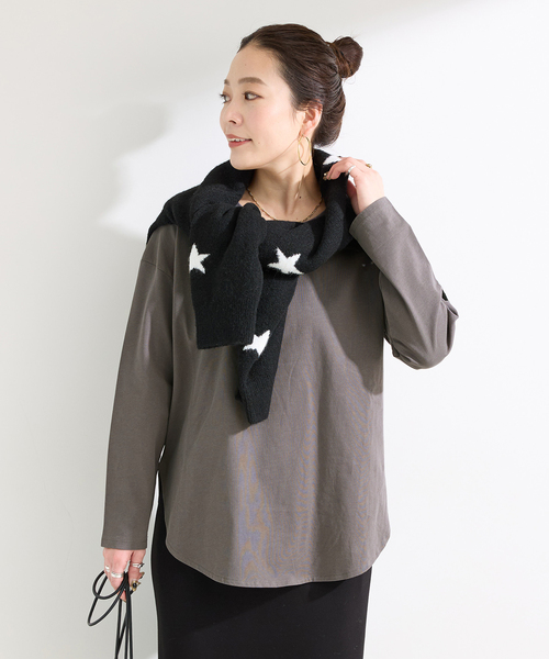 B.C STOCK(ベーセーストック)の「《追加》ウォッシャブル / 裾スリットロンTEE(Tシャツ/カットソー・レディース・ホワイト/ブラック/ブラック系その他・FREE)」の7枚目の写真