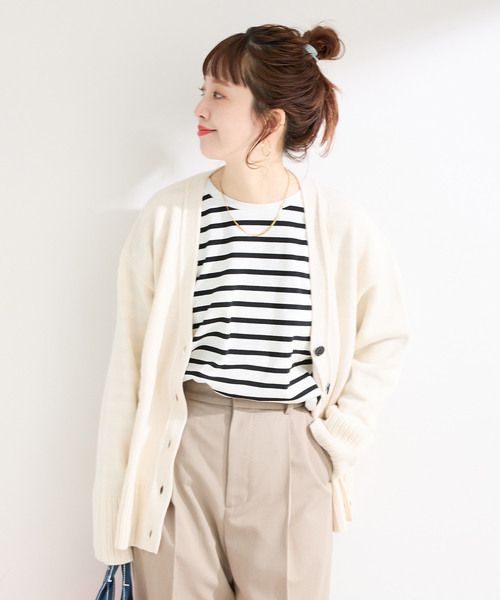 B.C STOCK(ベーセーストック)の「《追加》ウォッシャブル / 裾スリットロンTEE(Tシャツ/カットソー・レディース・ホワイト/ブラック/ブラック系その他・FREE)」の13枚目の写真