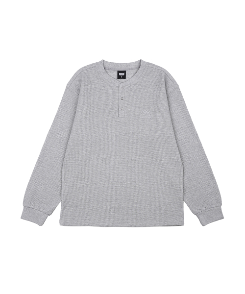 GAKKAI UNIONS(ガッカイユニオンズ)の「リブヘンリーネックワッフルロングスリーブグレー(Tシャツ/カットソー・レディース・その他・M/L/XL)」の2枚目の写真