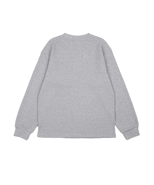 GAKKAI UNIONS(ガッカイユニオンズ)の「リブヘンリーネックワッフルロングスリーブグレー(Tシャツ/カットソー・レディース・その他・M/L/XL)」の3枚目の写真