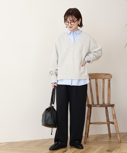 AMERICAN HOLIC（アメリカンホリック）の「ポンチカーブパンツ（スウェットパンツ・レディース・ブラウン/杢グレー/ブラック・L/M）」の4枚目の写真