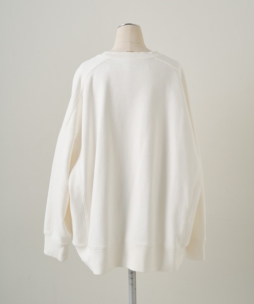 PUAL CE CIN（ピュアルセシン）の「ロゴ刺繍チュニックスウェット（Tシャツ/カットソー・レディース・グレー/オフホワイト/サックスブルー/ピンク/イエロー/オートミール・FREE）」の10枚目の写真