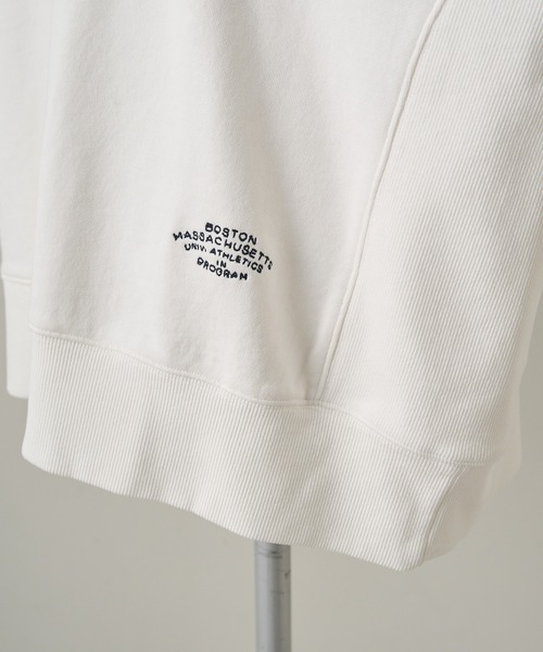 PUAL CE CIN（ピュアルセシン）の「ロゴ刺繍チュニックスウェット（Tシャツ/カットソー・レディース・グレー/オフホワイト/サックスブルー/ピンク/イエロー/オートミール・FREE）」の8枚目の写真