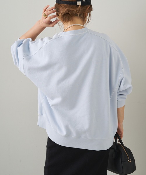 PUAL CE CIN（ピュアルセシン）の「ロゴ刺繍チュニックスウェット（Tシャツ/カットソー・レディース・グレー/オフホワイト/サックスブルー/ピンク/イエロー/オートミール・FREE）」の20枚目の写真