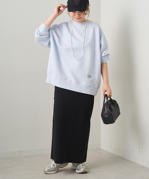 PUAL CE CIN（ピュアルセシン）の「ロゴ刺繍チュニックスウェット（Tシャツ/カットソー・レディース・グレー/オフホワイト/サックスブルー/ピンク/イエロー/オートミール・FREE）」の19枚目の写真