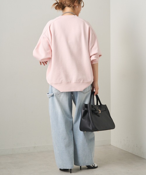 PUAL CE CIN（ピュアルセシン）の「ロゴ刺繍チュニックスウェット（Tシャツ/カットソー・レディース・グレー/オフホワイト/サックスブルー/ピンク/イエロー/オートミール・FREE）」の22枚目の写真