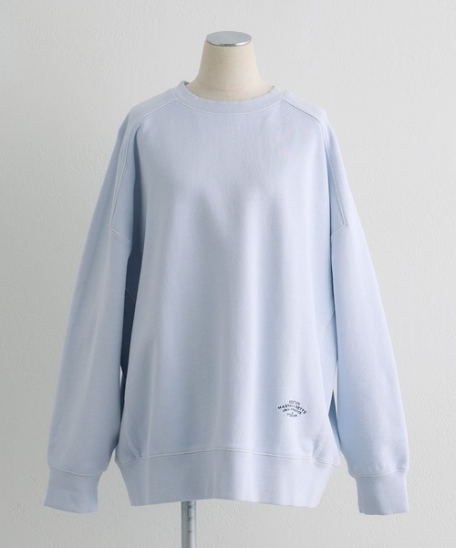 PUAL CE CIN（ピュアルセシン）の「ロゴ刺繍チュニックスウェット（Tシャツ/カットソー・レディース・グレー/オフホワイト/サックスブルー/ピンク/イエロー/オートミール・FREE）」の13枚目の写真