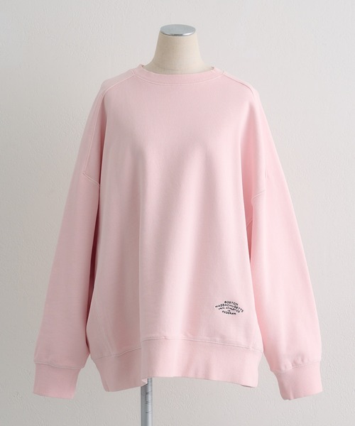 PUAL CE CIN（ピュアルセシン）の「ロゴ刺繍チュニックスウェット（Tシャツ/カットソー・レディース・グレー/オフホワイト/サックスブルー/ピンク/イエロー/オートミール・FREE）」の15枚目の写真