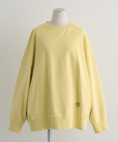 PUAL CE CIN（ピュアルセシン）の「ロゴ刺繍チュニックスウェット（Tシャツ/カットソー・レディース・グレー/オフホワイト/サックスブルー/ピンク/イエロー/オートミール・FREE）」の14枚目の写真