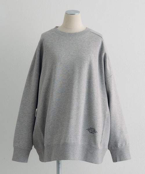 PUAL CE CIN（ピュアルセシン）の「ロゴ刺繍チュニックスウェット（Tシャツ/カットソー・レディース・グレー/オフホワイト/サックスブルー/ピンク/イエロー/オートミール・FREE）」の16枚目の写真