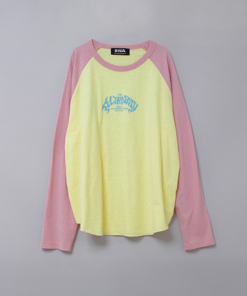 RNA(アールエヌエー)の「M2638 FLAME GHOSTラグランロンT(Tシャツ/カットソー・レディース・ホワイト×ブラック/イエロー/オレンジ・MEDIUM)」の11枚目の写真