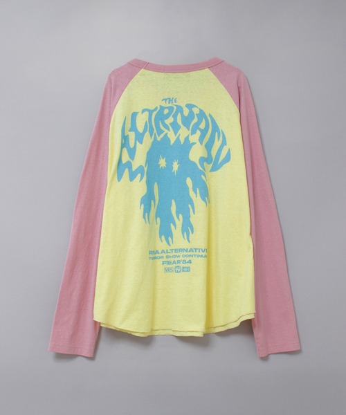 RNA(アールエヌエー)の「M2638 FLAME GHOSTラグランロンT(Tシャツ/カットソー・レディース・ホワイト×ブラック/イエロー/オレンジ・MEDIUM)」の12枚目の写真