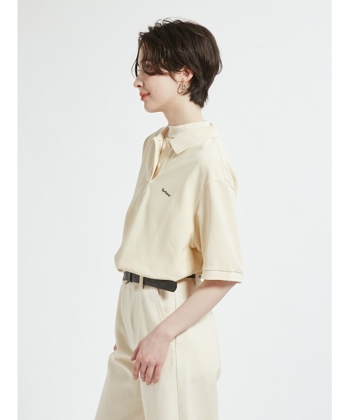 Barbour(バブアー)の「ワンポイントロゴ クロップド ポロシャツJapan Exclusive(レディース)(ポロシャツ・レディース・アイボリー/ブラック/ミント/ブラウン/ピンク・FREE)」の8枚目の写真
