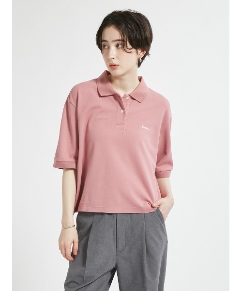 Barbour(バブアー)の「ワンポイントロゴ クロップド ポロシャツJapan Exclusive(レディース)(ポロシャツ・レディース・アイボリー/ブラック/ミント/ブラウン/ピンク・FREE)」の12枚目の写真