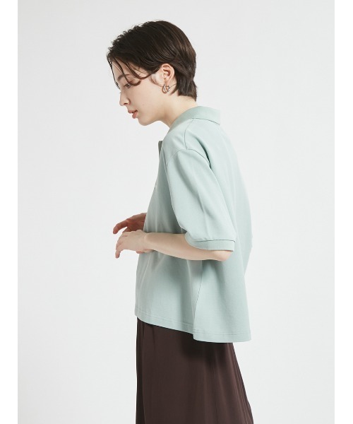 Barbour(バブアー)の「ワンポイントロゴ クロップド ポロシャツJapan Exclusive(レディース)(ポロシャツ・レディース・アイボリー/ブラック/ミント/ブラウン/ピンク・FREE)」の18枚目の写真