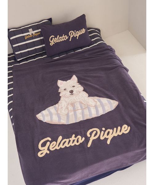 Sleep】【UNISEX】エアリーモコプレイフルDOGジャガードマルチカバー