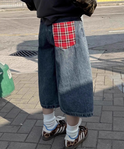 NANEA(ナネア)の「チェックポケット デニムハーフパンツ(デニムパンツ・レディース・ブルー・MEDIUM/LARGE/SMALL)」の17枚目の写真
