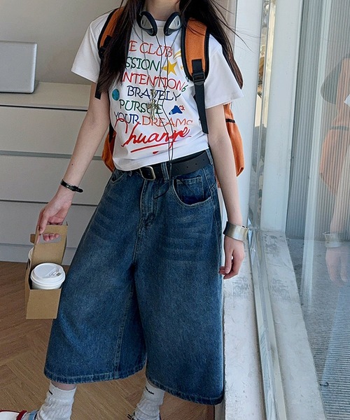 NANEA(ナネア)の「チェックポケット デニムハーフパンツ(デニムパンツ・レディース・ブルー・MEDIUM/LARGE/SMALL)」の22枚目の写真