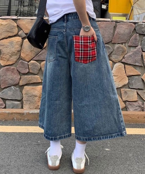 NANEA(ナネア)の「チェックポケット デニムハーフパンツ(デニムパンツ・レディース・ブルー・MEDIUM/LARGE/SMALL)」の19枚目の写真