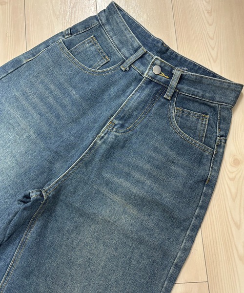 NANEA(ナネア)の「チェックポケット デニムハーフパンツ(デニムパンツ・レディース・ブルー・MEDIUM/LARGE/SMALL)」の3枚目の写真