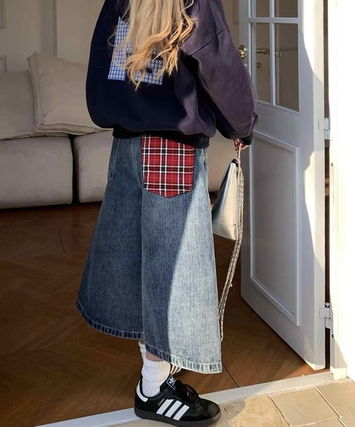 NANEA(ナネア)の「チェックポケット デニムハーフパンツ(デニムパンツ・レディース・ブルー・MEDIUM/LARGE/SMALL)」の14枚目の写真