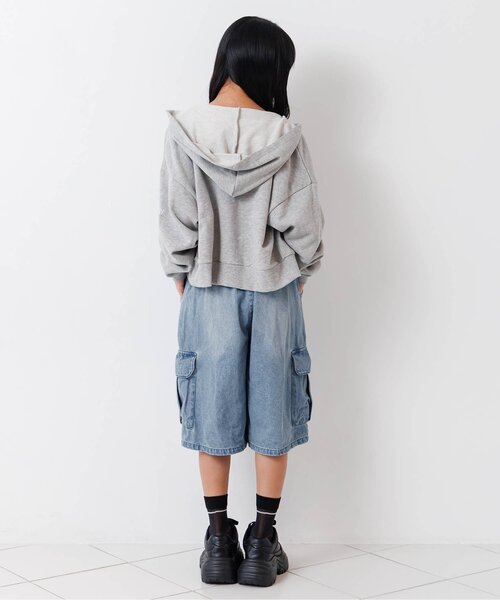 algy（アルジー）の「ワイドハーフパンツ（その他パンツ・キッズ・インディゴブルー/カーキ・160/150/140/130）」の8枚目の写真