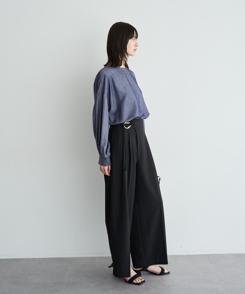 YECCA VECCA（イェッカヴェッカ）の「メタルベルトワイドパンツ（その他パンツ・レディース・ミント/ブラック/ライトベージュ・S/M）」の6枚目の写真